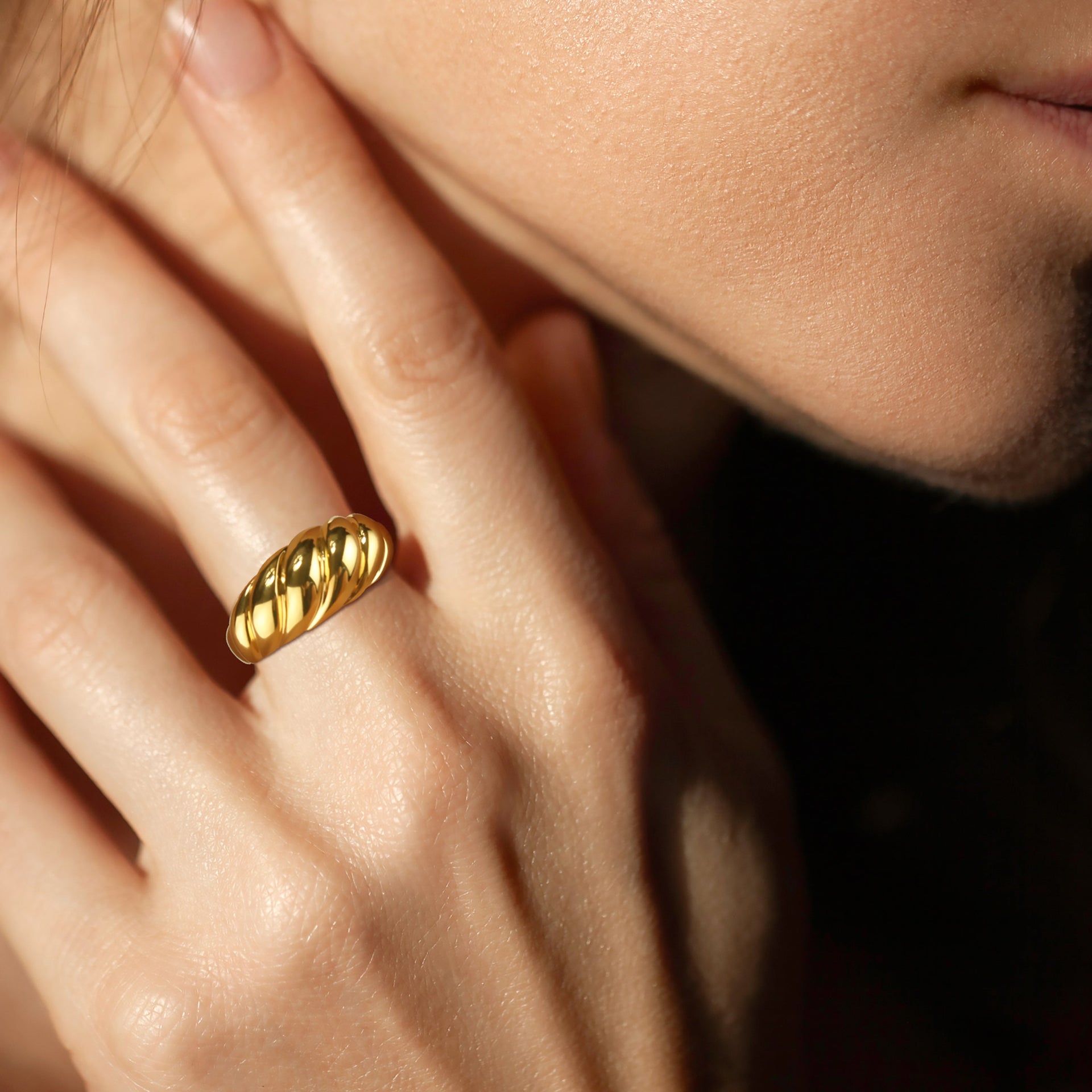 18k Gold Vermeil Croissant Ring
