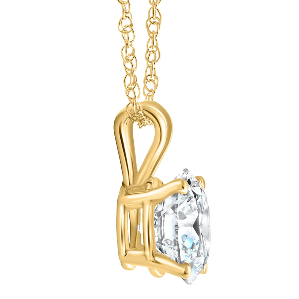 Certified 2.60ct Diamond Solitaire Pendant 14k Gold Necklace 18'