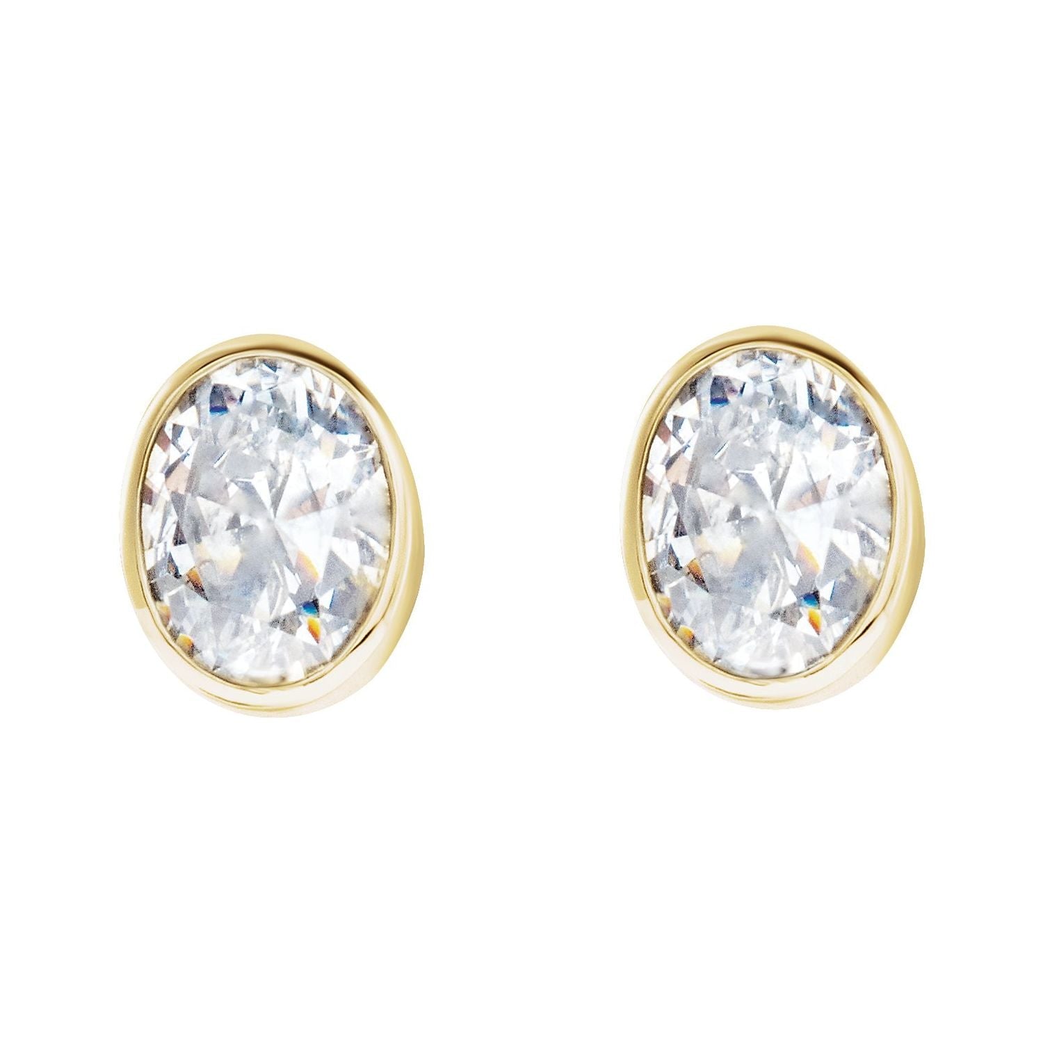 14K Gold 1/3ct Lab-grown Diamond Stud Earrings Clarity SI Color G-H
