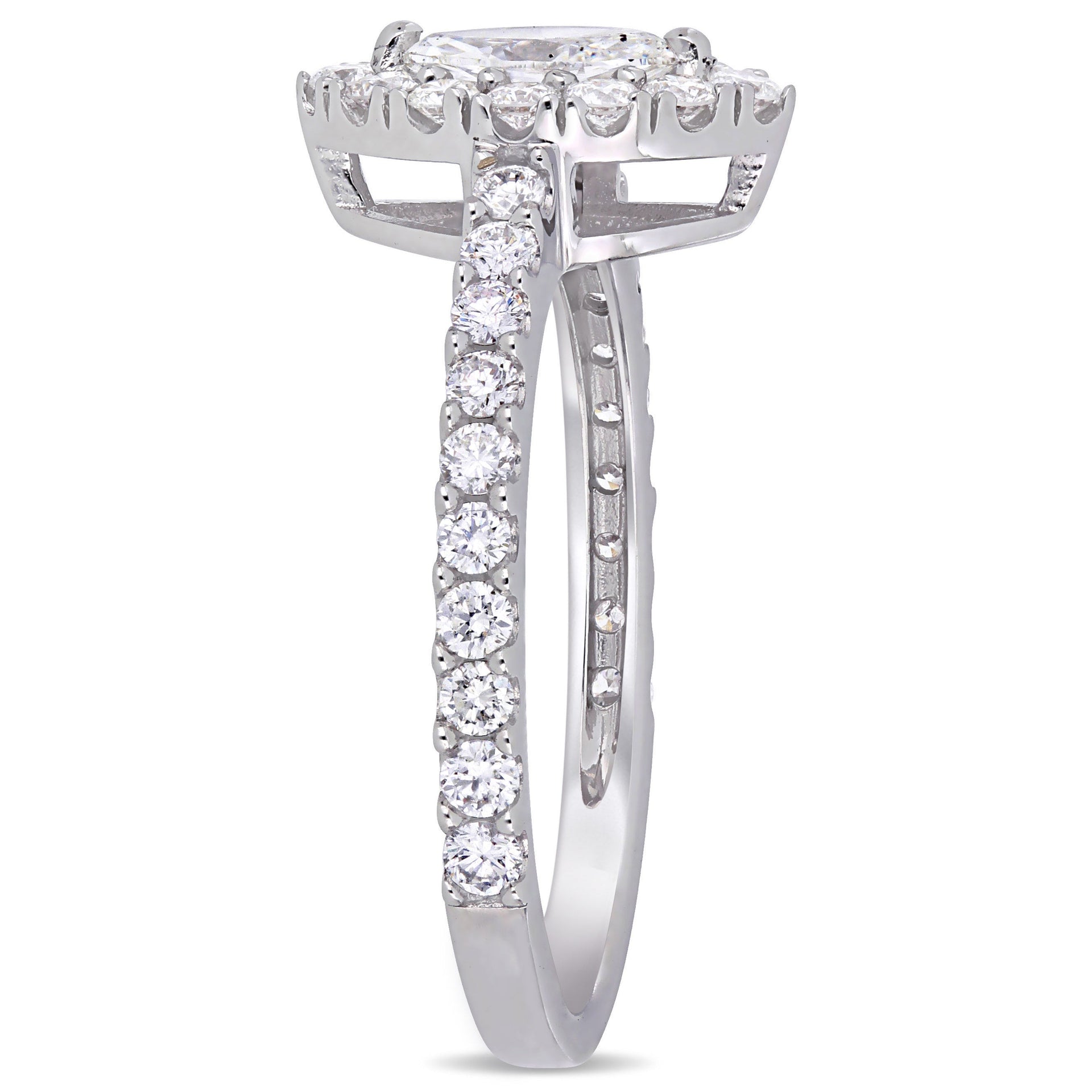 Mimi & Max 1ct TW Diamond Halo Engagement Ring 14k White Gold