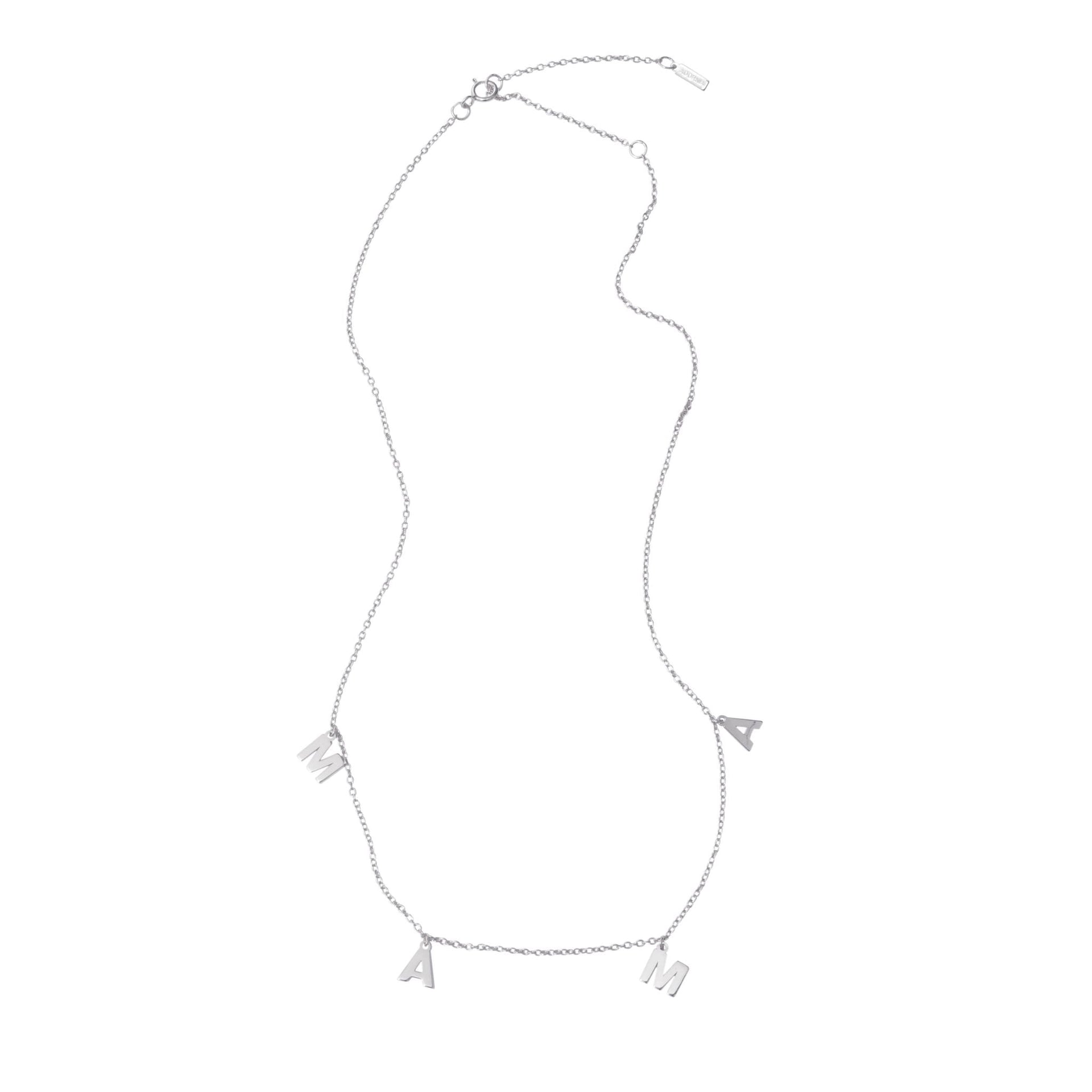 Adornia Mama Neckalce White Rhodium Silver