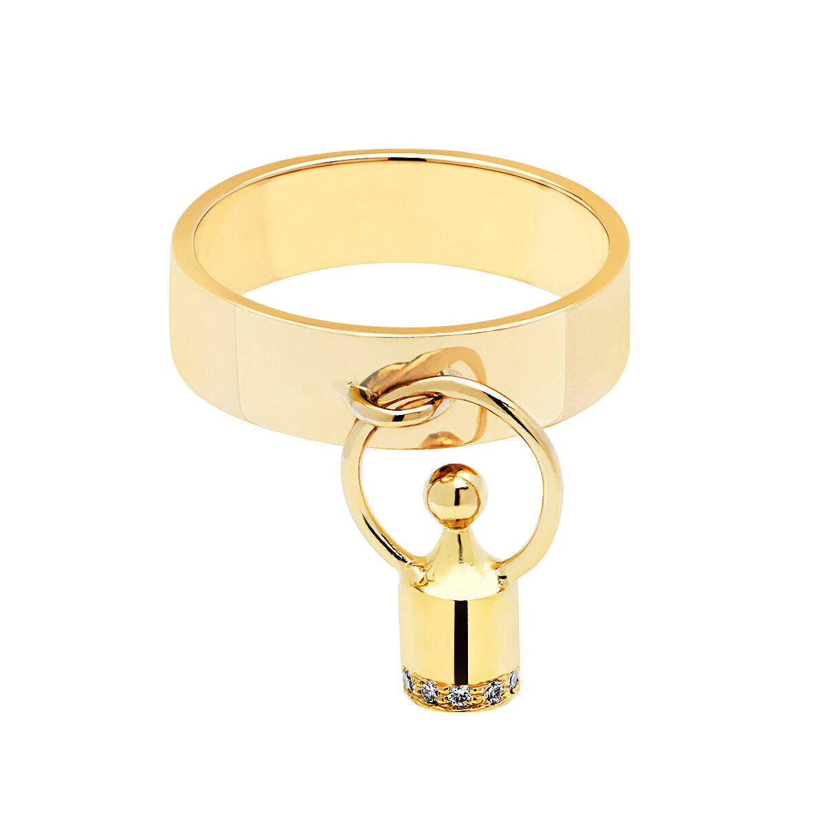 Weight of Love gold ring with diamonds