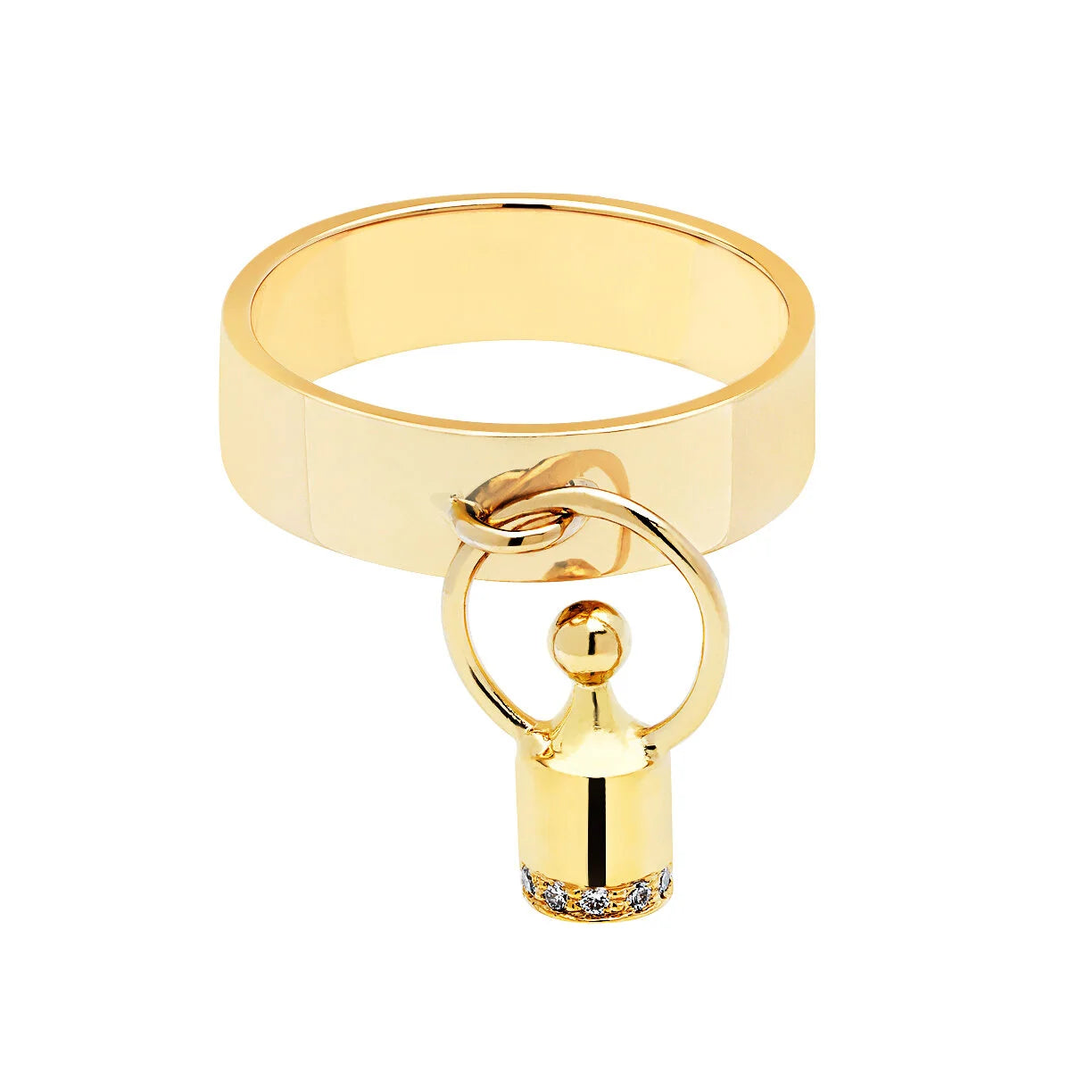Weight of Love gold ring with diamonds