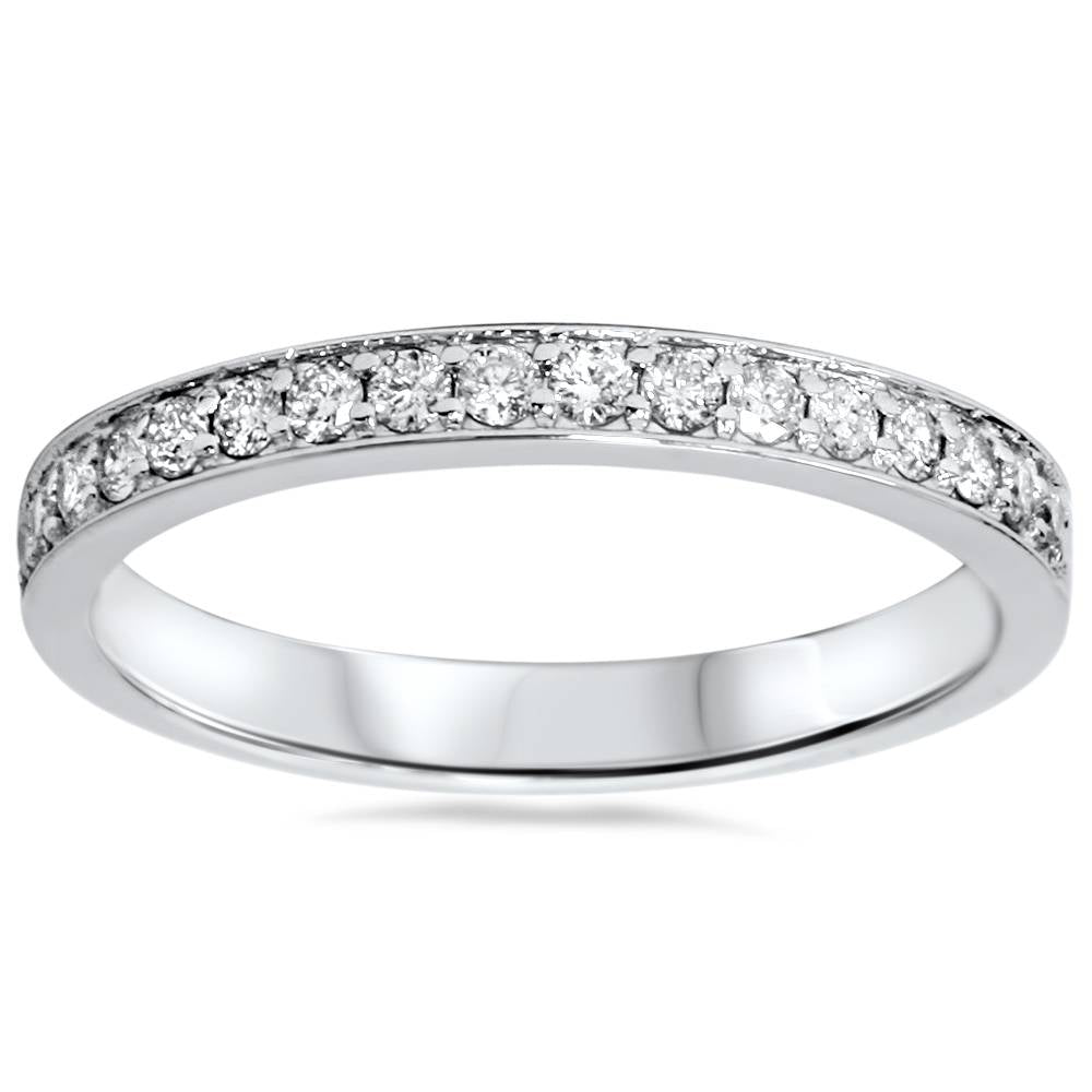 1/3ct Stackable Diamond Wedding Ring 14K White Gold