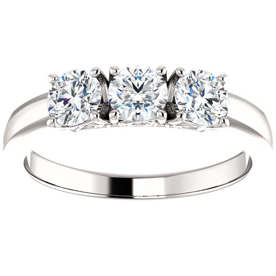 5/8ct 3-Stone Diamond Engagement Ring 14k White, Yellow, or Rose Gold