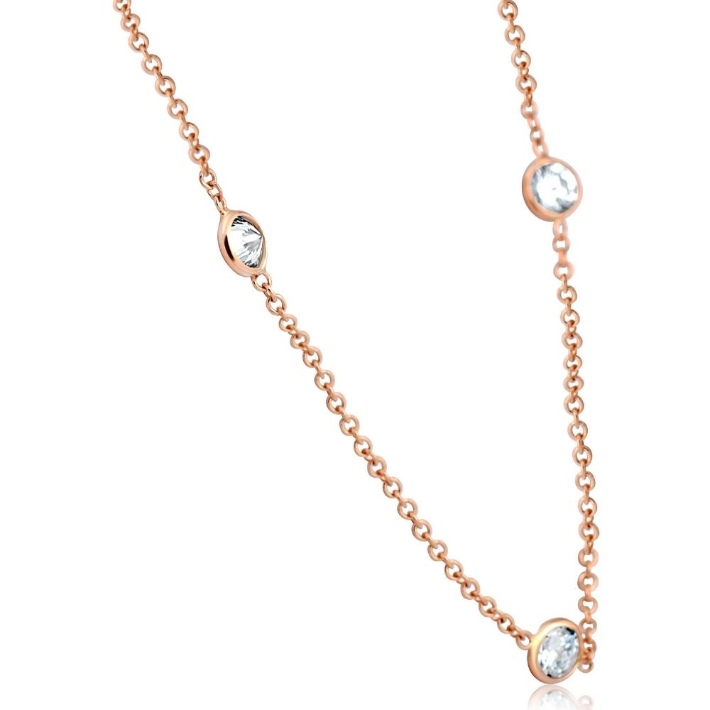 2 Ct Diamonds The Yard Necklace 14K Rose Gold Lab Grown Diamond