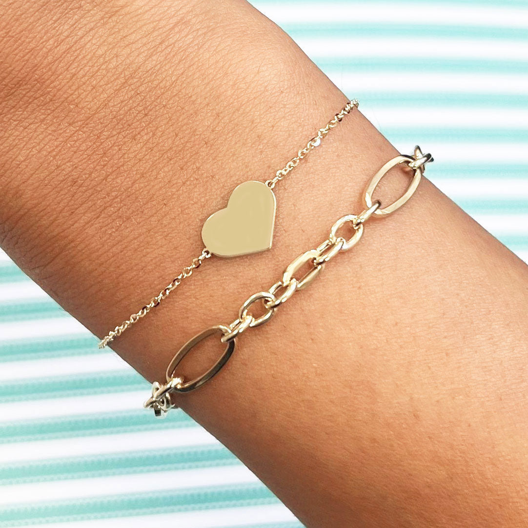 Gold Single Heart Bracelet