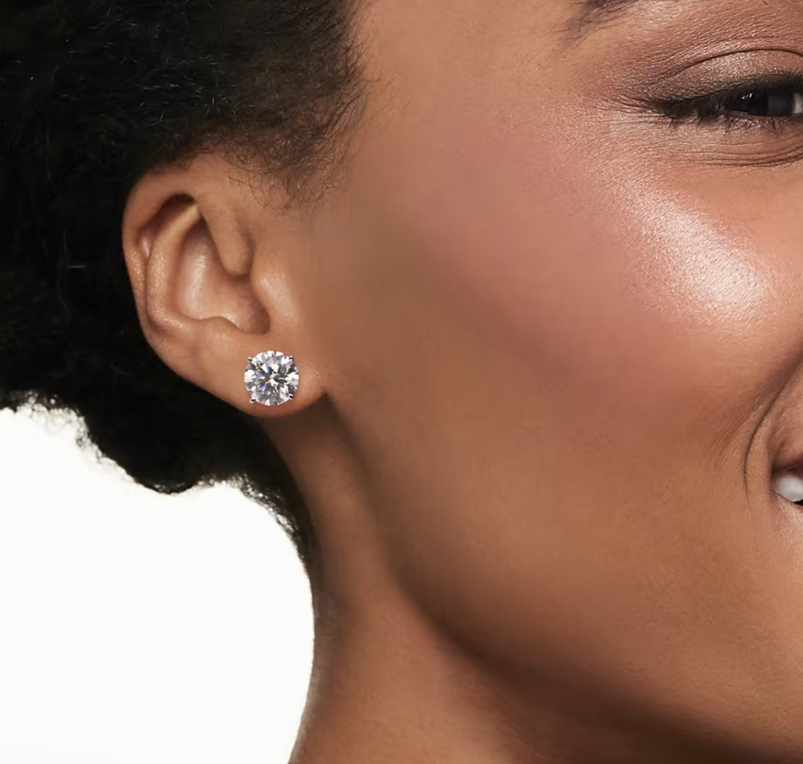 Certified 6.06Ct Excellent Cut Diamond Studs 14k Gold Screw Back Lab Grown