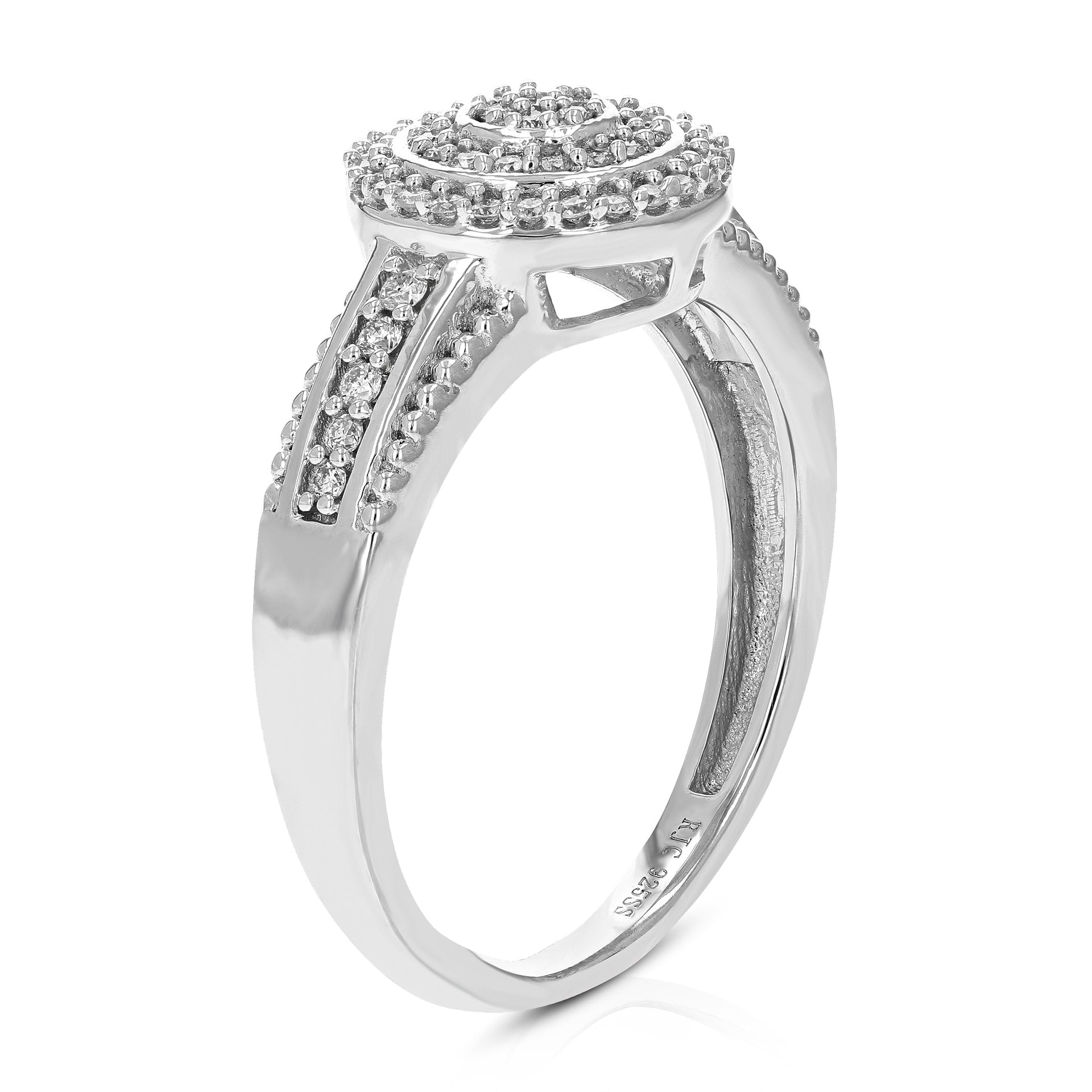 1/4 cttw Round Lab Grown Diamond Engagement Ring For Women .925 Sterling Silver Prong Set