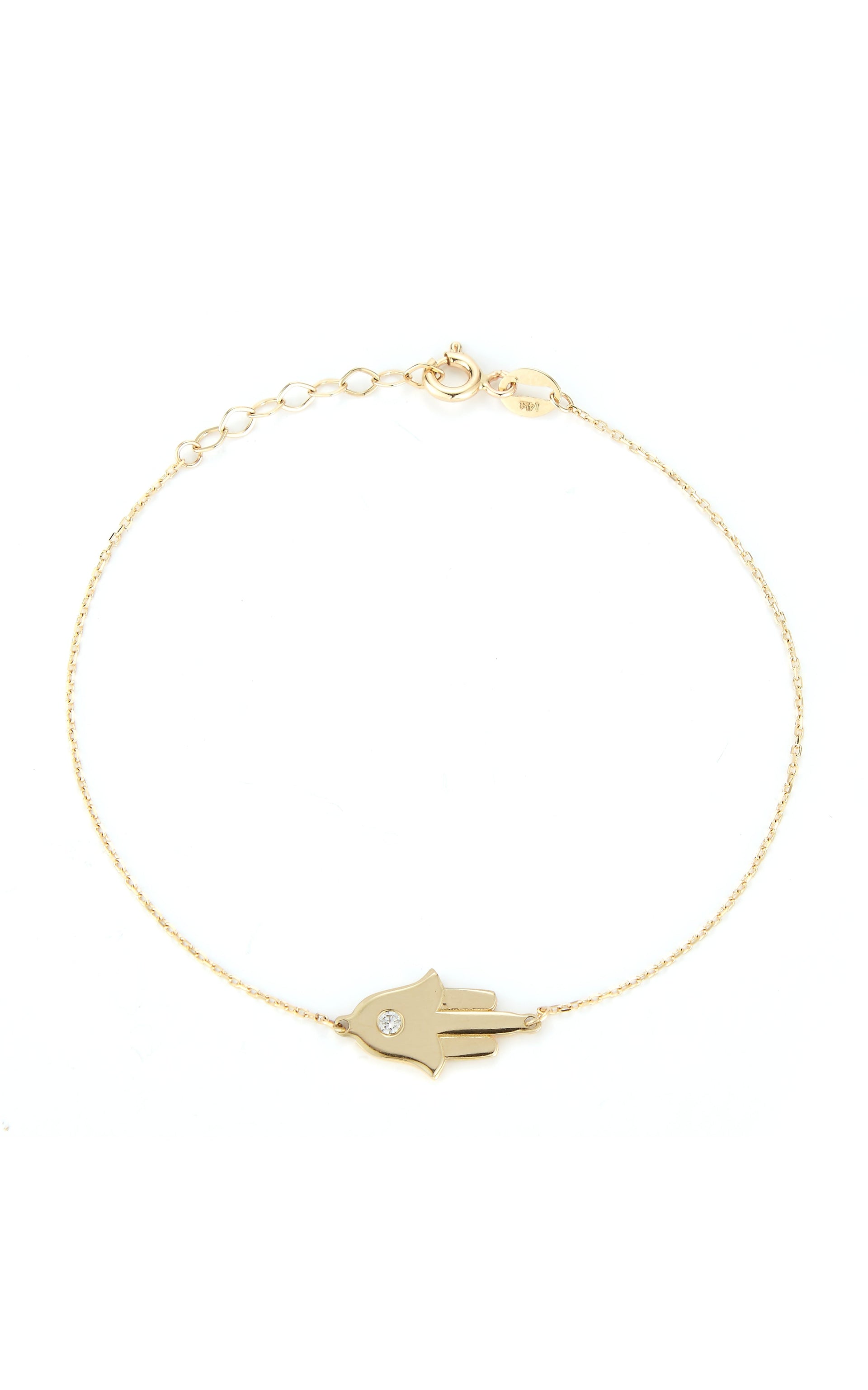 14K White Gold & Diamond Hamsa Bracelet