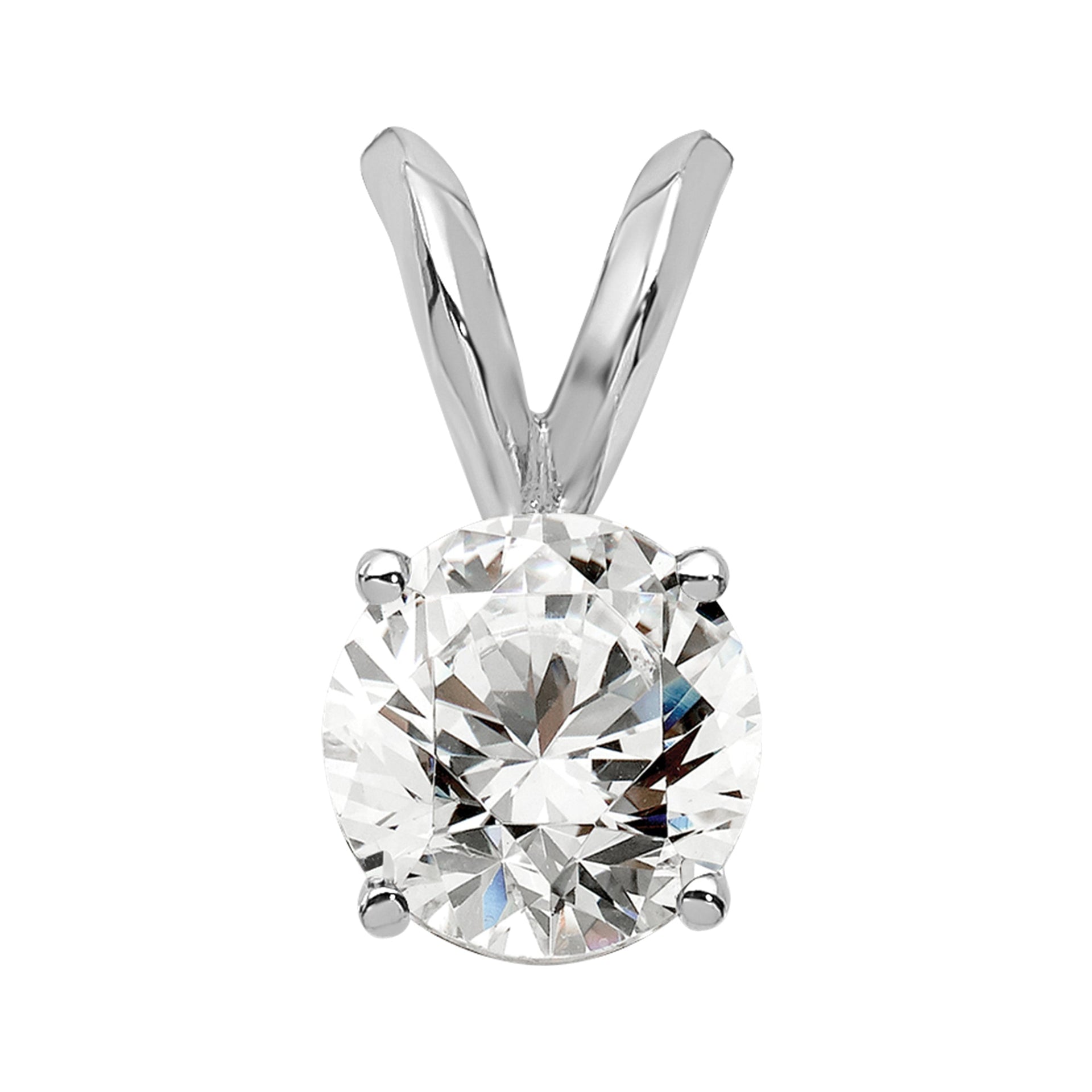 14k Gold Round Lab Grown Diamond Solitaire Pendant (0.5ct VS G-H)