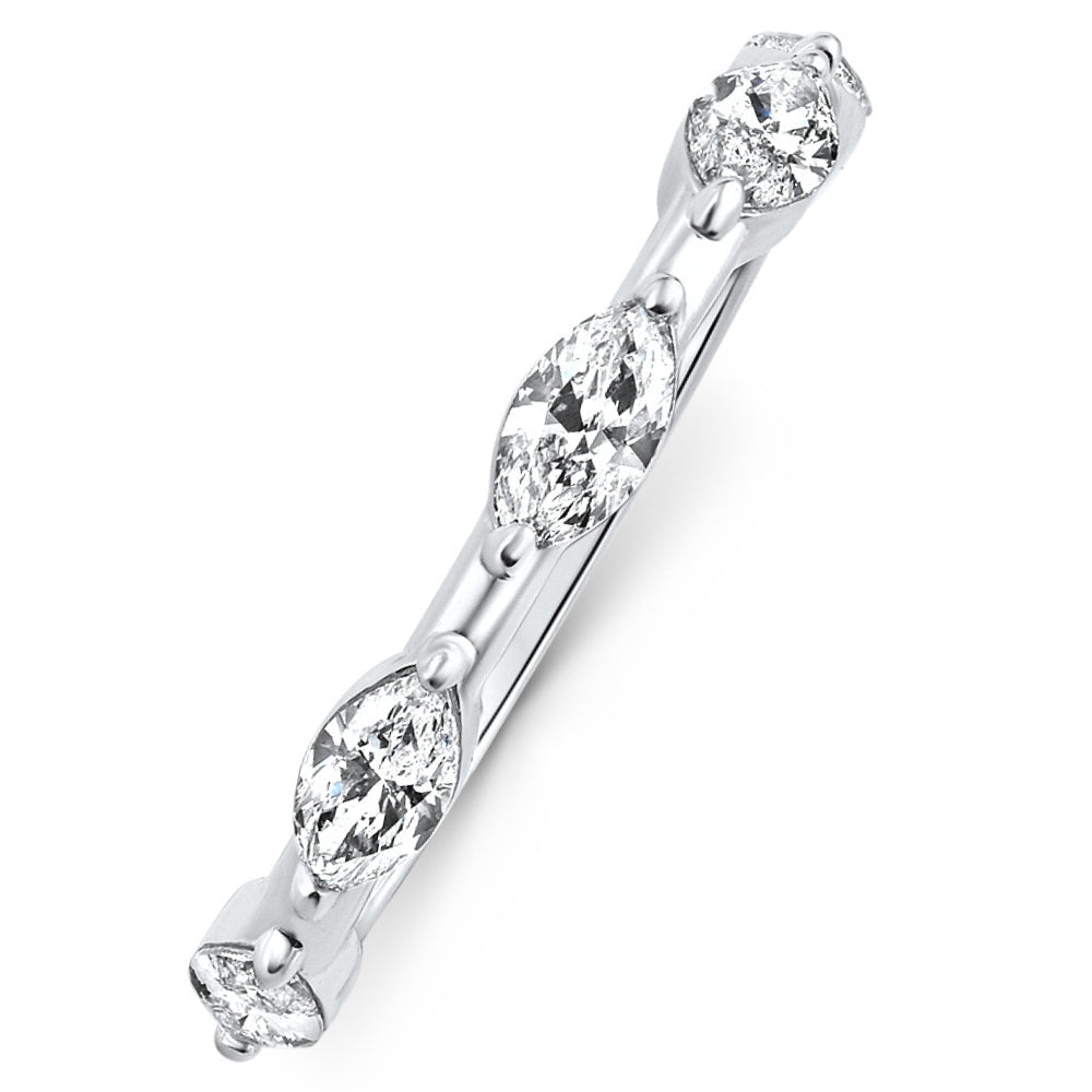 .80Ct Marquise Diamond Wedding Ring Stackable Band 14k Gold Lab Grown