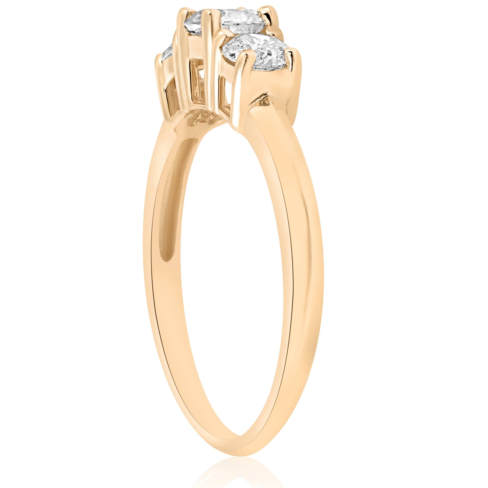 1ct Three Stone Diamond Engagement Anniversary Ring 14K Yellow Gold