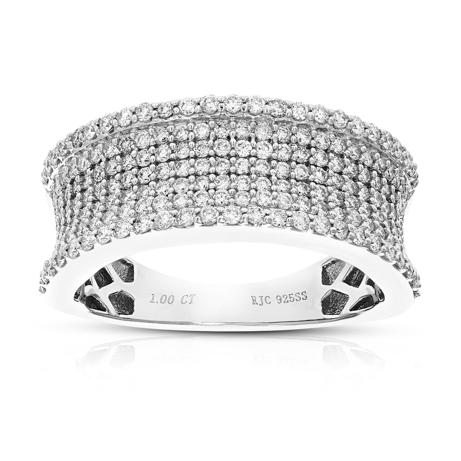 1 cttw Round Lab Grown Diamond Engagement Ring .925 Sterling Silver Prong Set