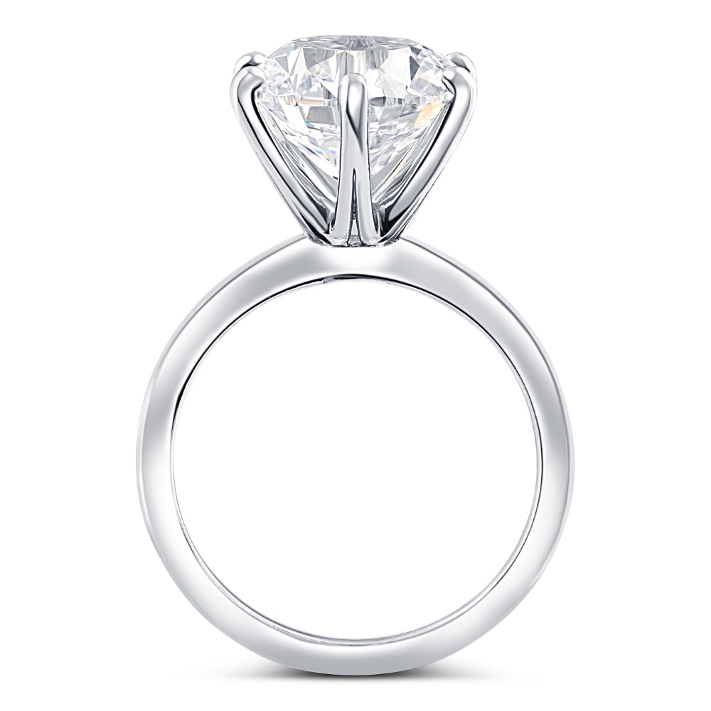 Certified 6Ct Solitaire Diamond Engagement Ring 14k White Gold Lab Grown