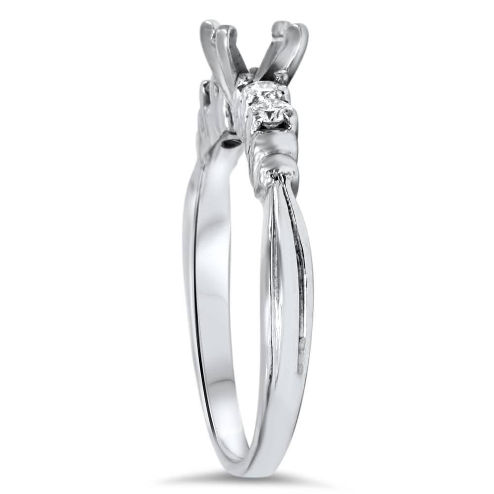 3/4ct Prong Diamond Ring Set 14K White Gold