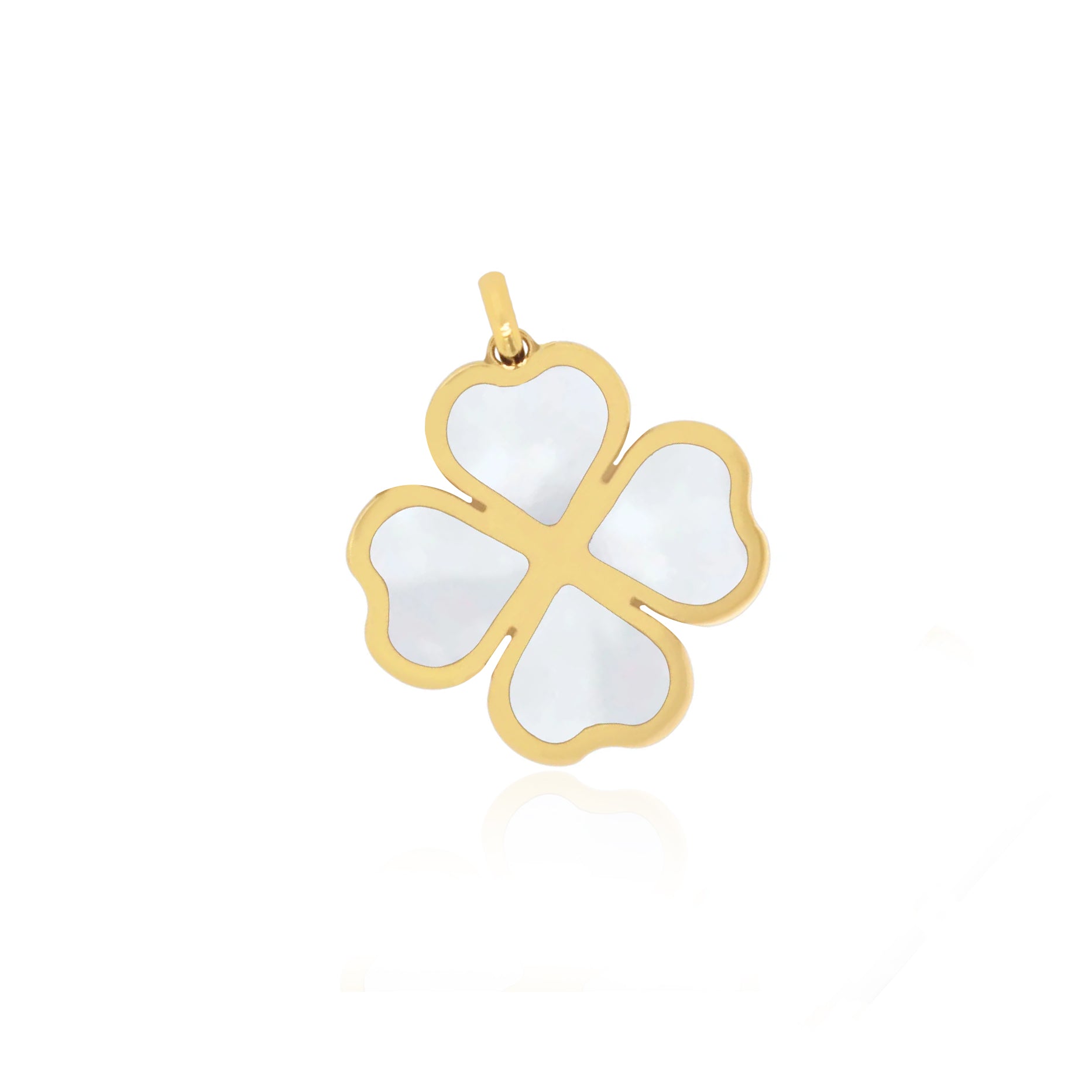 Mother Of Pearl Lucky Clover Charm 13mm
