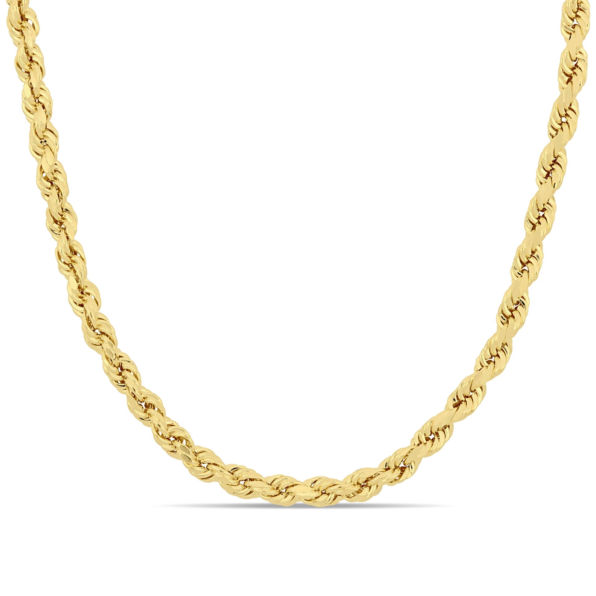 18 Inch Rope Chain Necklace in 10k Yellow Gold (4mm)