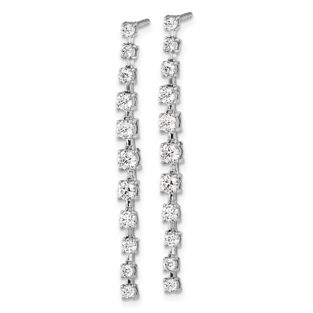 14k White Gold 1.3 CT Lab Grown Diamond Dangle Earrings VS Clarity D-E Color