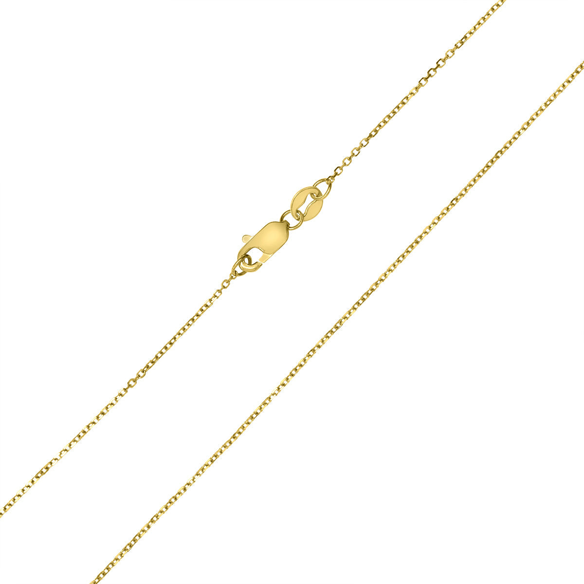 10K Yellow Gold 0.8Mm Shiny Cable Chain With Lobster Clasp - 20 Inch