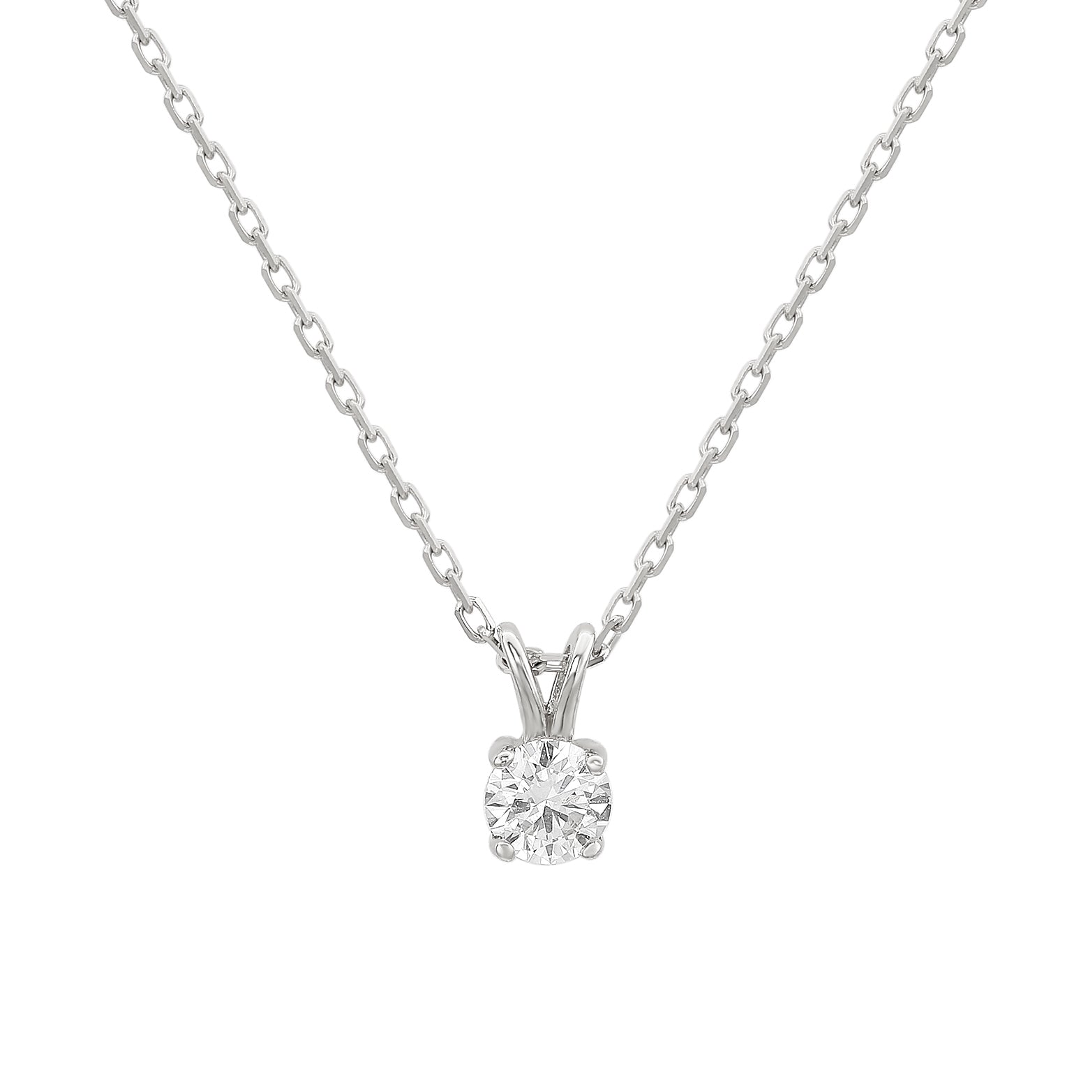 Suzy Levian 14K White Gold 0.26 ct. tw. Diamond Solitaire Pendant Necklace
