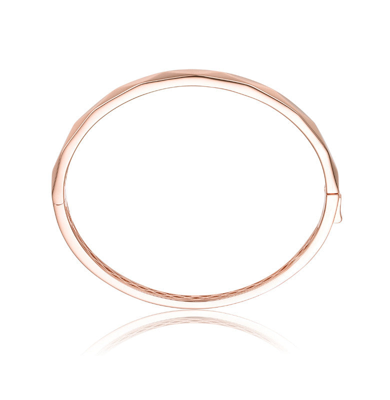 Sterling Silver 18k Rose Gold Plated Bangle Bracelet
