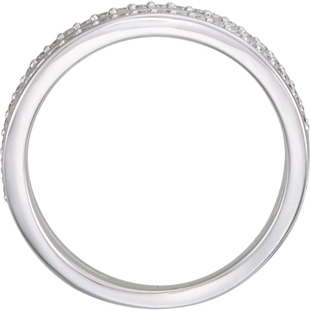 1/4ct Diamond Multirow Ring Available in 14k White, Yellow or Rose Gold