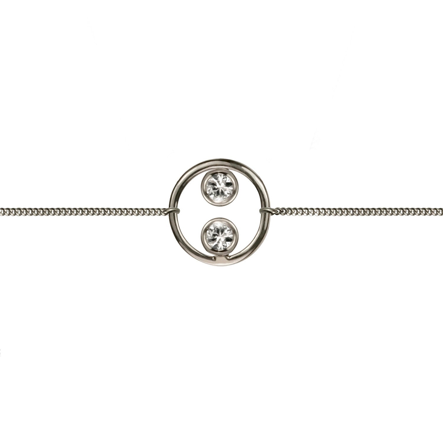 Halo Bracelet - White Sapphires & Silver