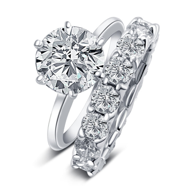 Certified 7.19Ct Diamond Engagement Eternity Wedding Ring Lab Grown White Gold