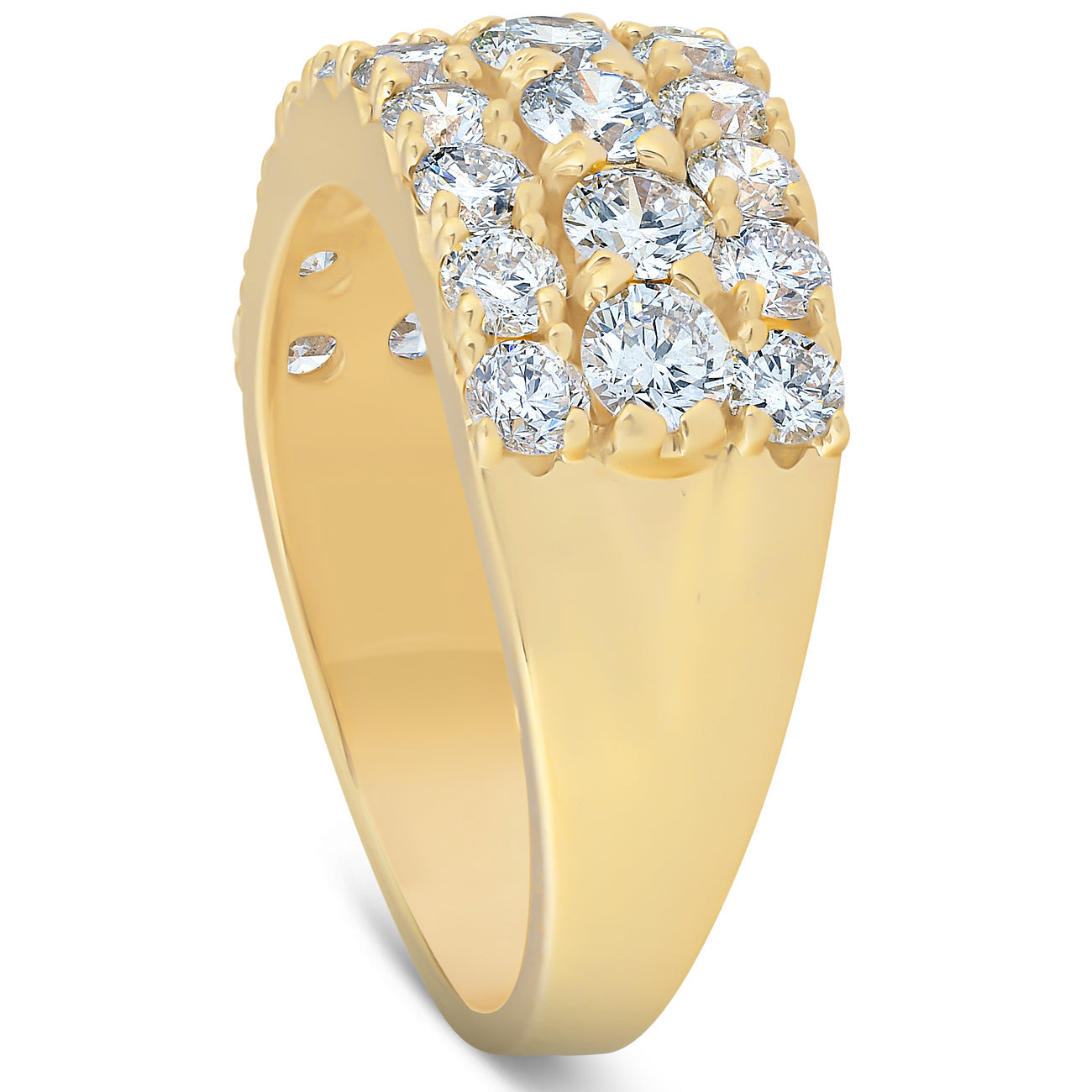 2 3/4 Ct Diamond Anniversary Ring EX3 Lab Grown 14k Yellow Gold