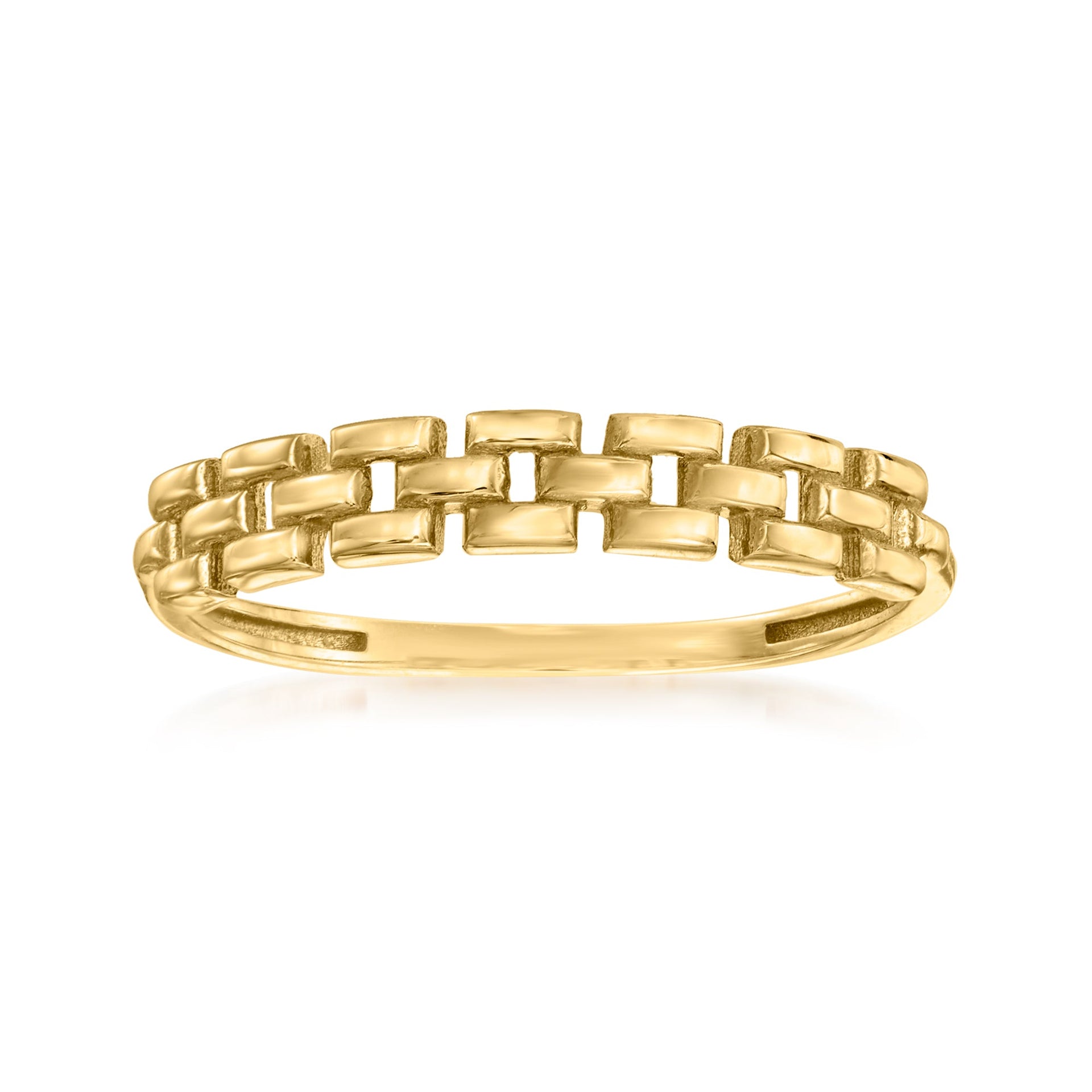 10kt Yellow Gold Panther-Link Ring