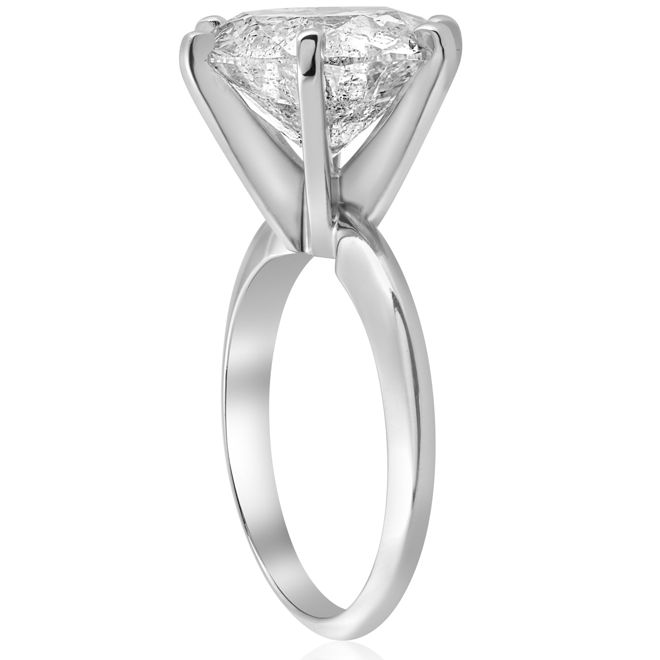 4 ct Round Diamond Solitaire Engagement Ring 14k White Gold