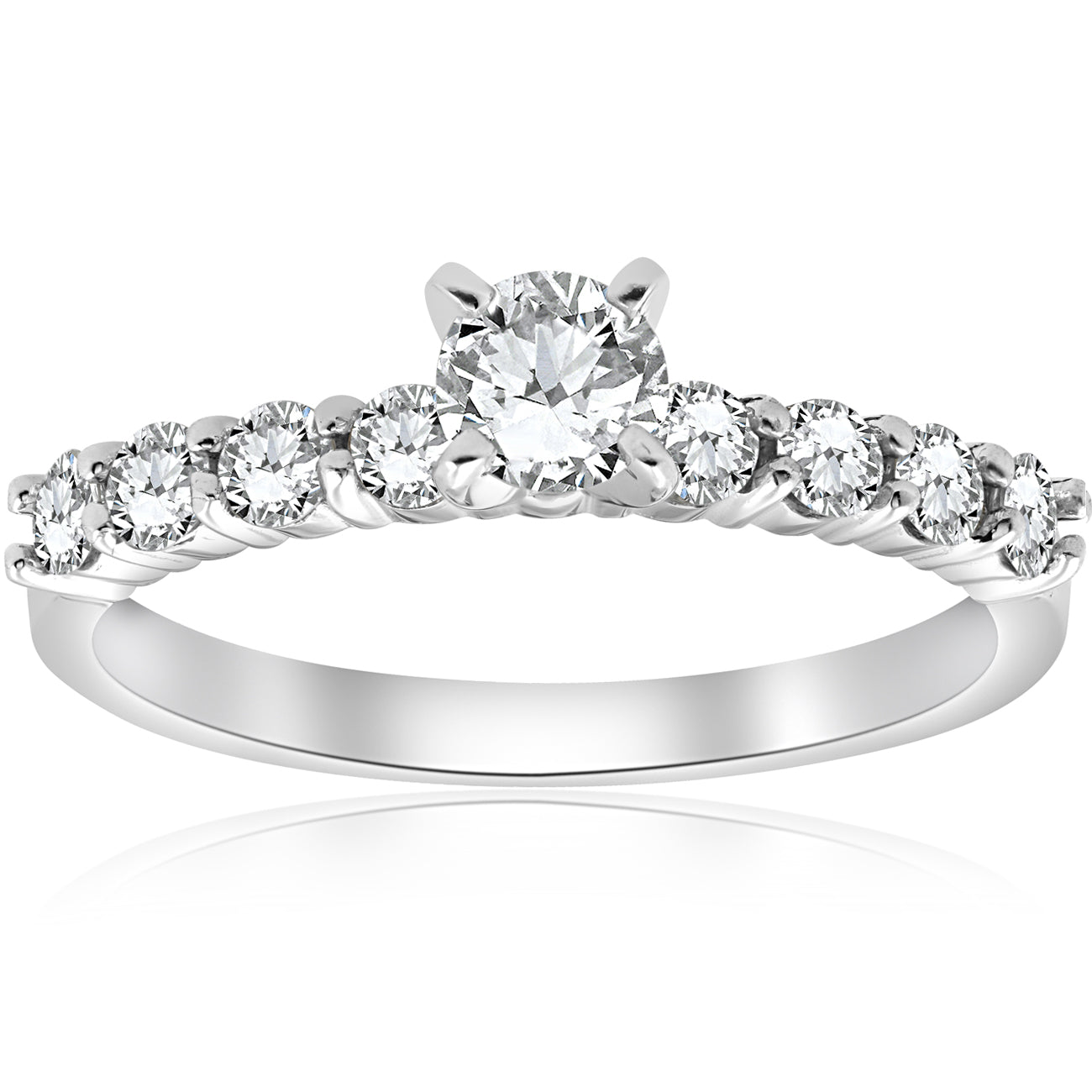 1 ct TDW Round Diamond Engagement Ring 14k White Gold
