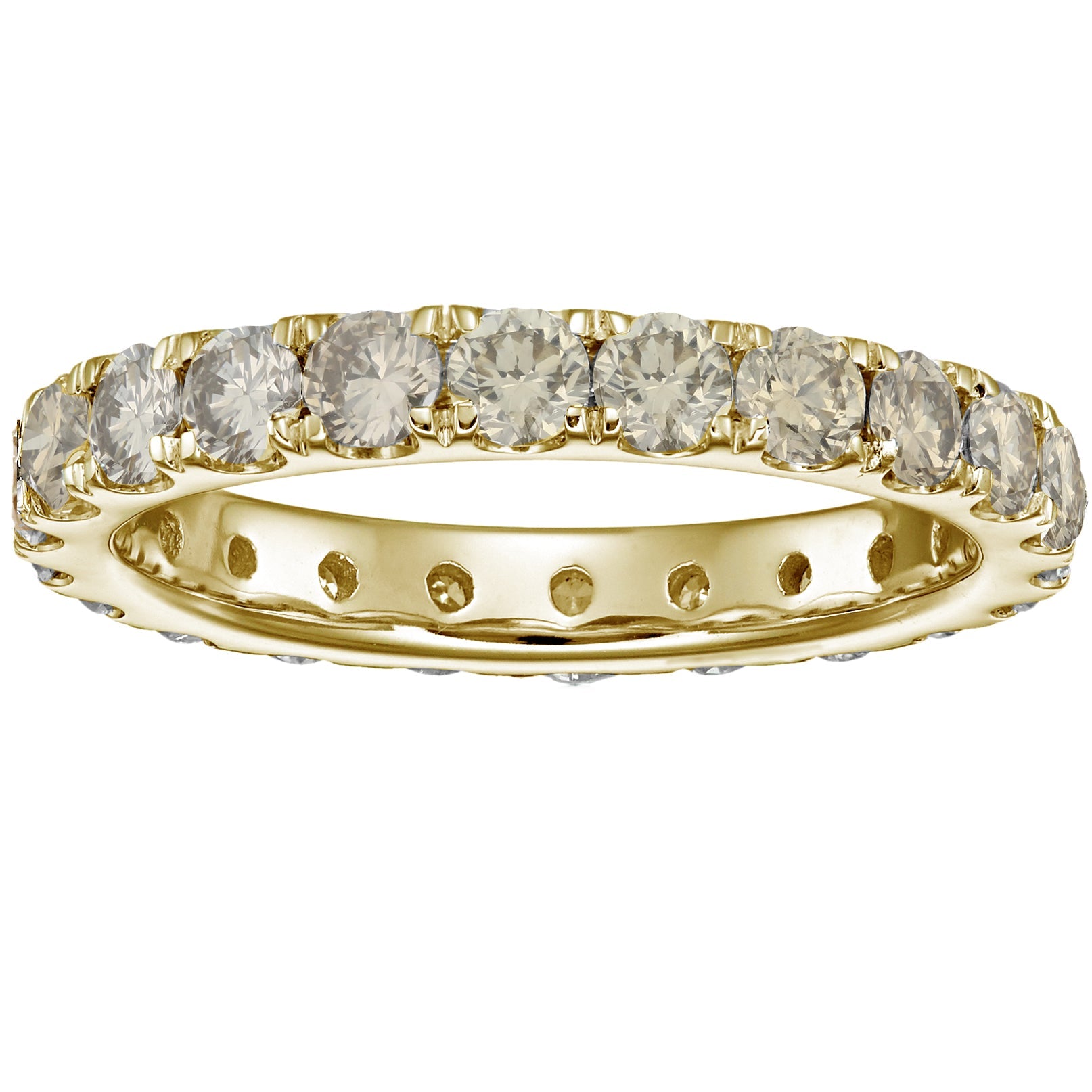 3 Cttw Champagne Diamond Eternity Ring Wedding Band In 14K Gold