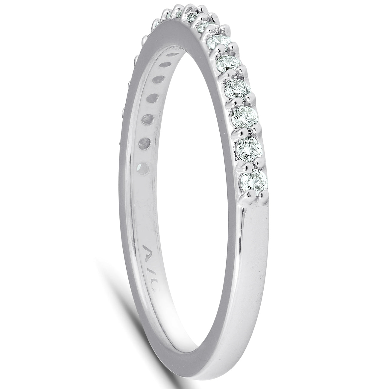 1/4Ct Diamond Ring Matching Engagement Band 17-Stone 14k White Gold