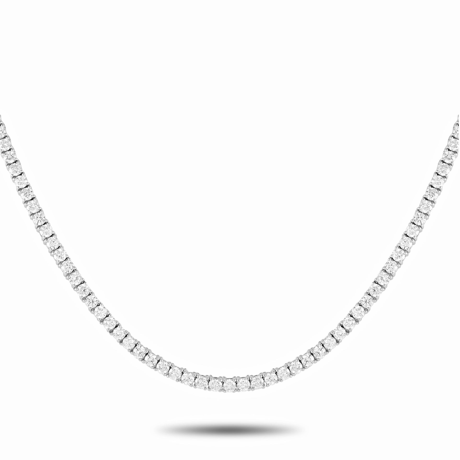 LB Exclusive 14K White Gold 10.74ct Lab-grown Diamond Tennis Necklace MF21-100924