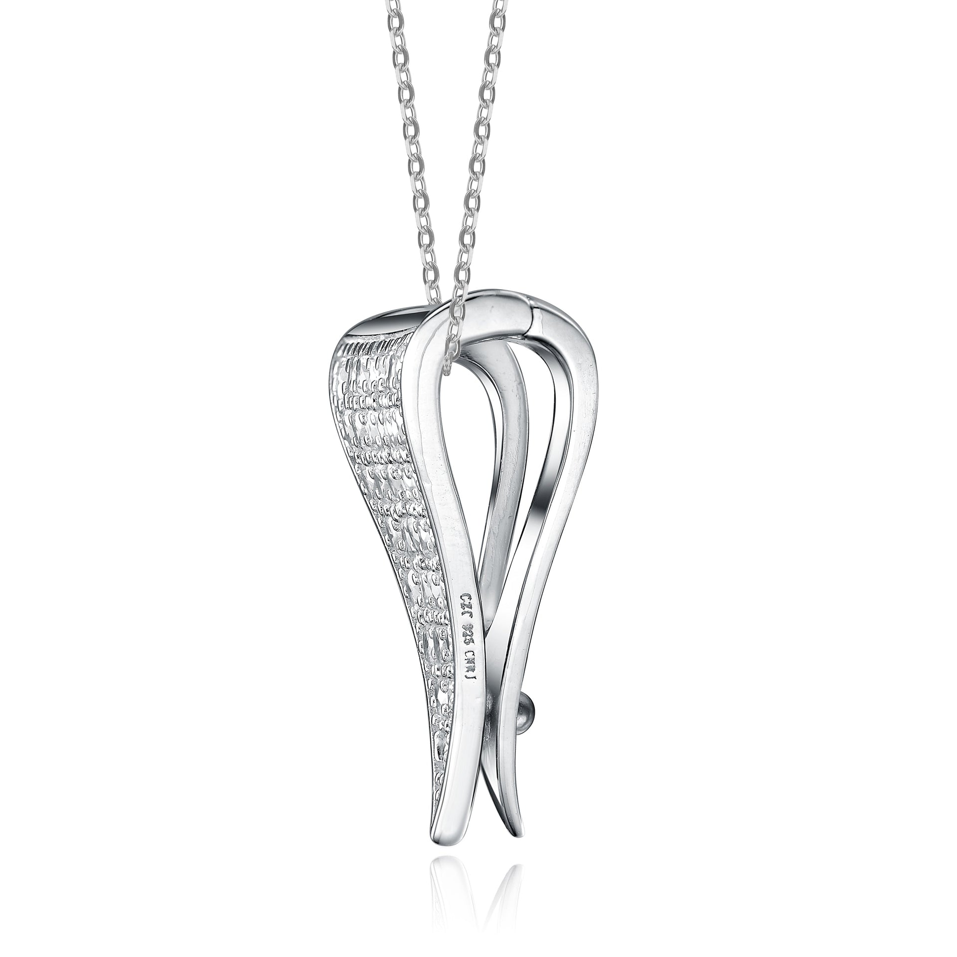 Sterling Silver Cubic Zirconia Reverse Triangle Necklace