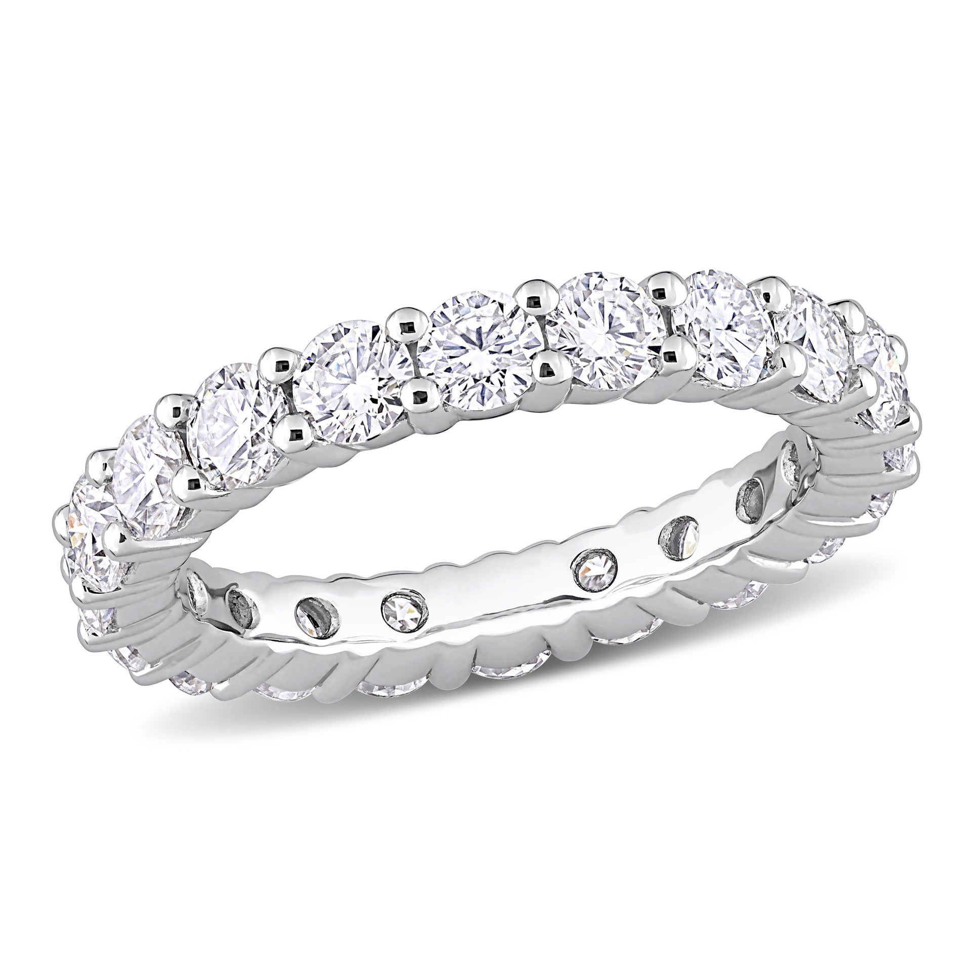 Mimi & Max 2 1/2ct DEW Created Moissanite Eternity Band in Sterling Silver