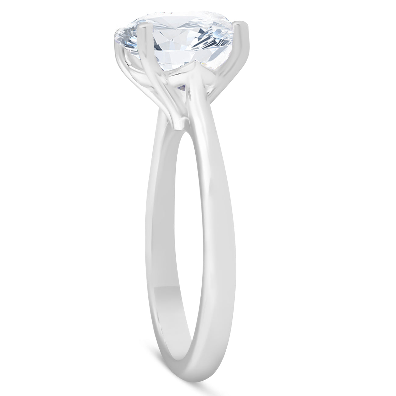 4ct Solitaire Moissanite Engagement Ring 14k White Gold 10MM