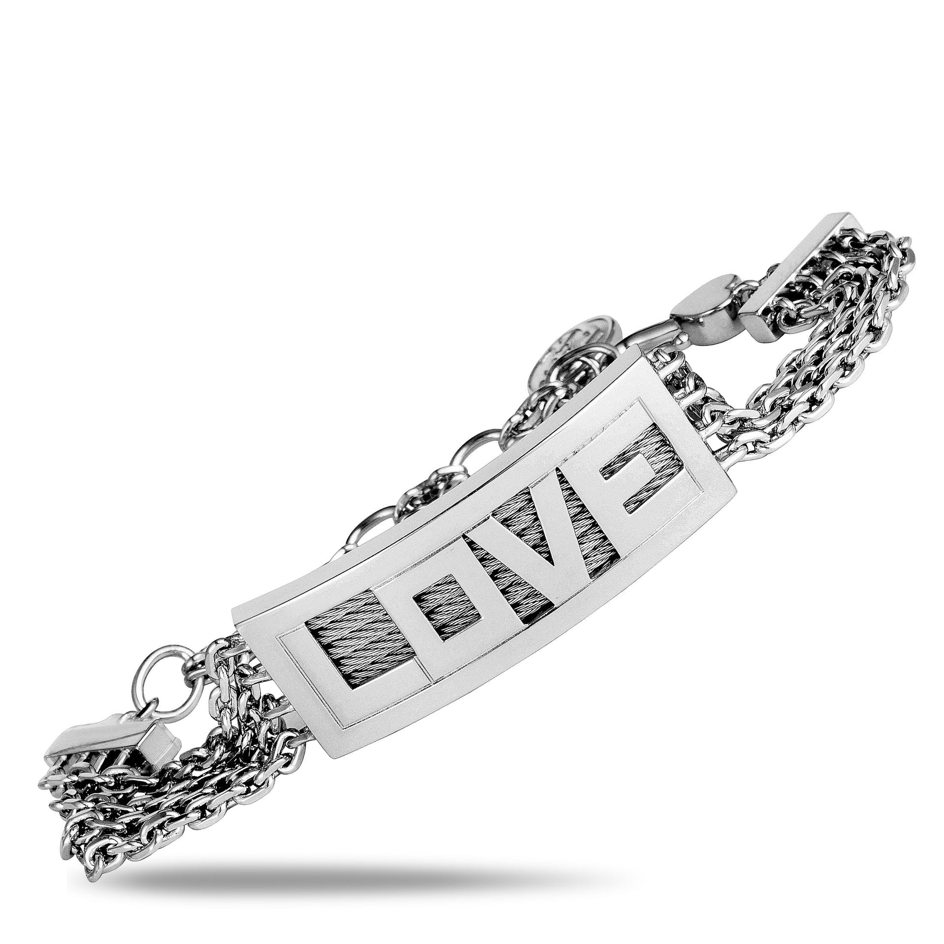 Forever Love Stainless Steel Bar Bracelet