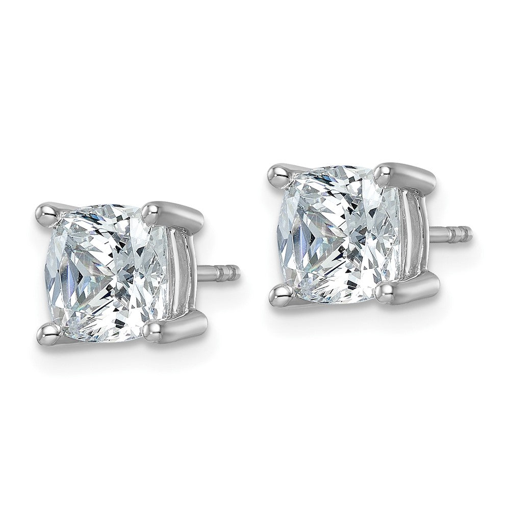 14k Gold 4ctw Cushion Lab Grown Diamond Stud Earrings VS Clarity G-H Color