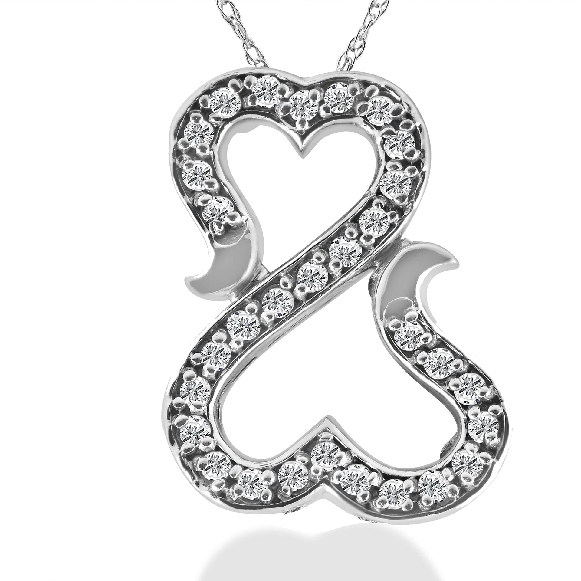 1/4ct 'Amore' Diamond Heart Pendant 10K White Gold