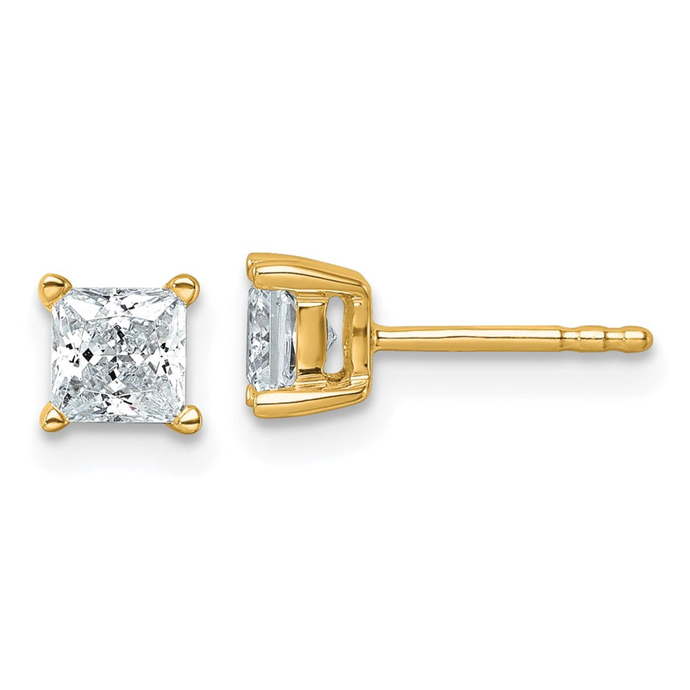 14k Gold 1 CTW Princess Lab Grown Diamond Stud Earrings