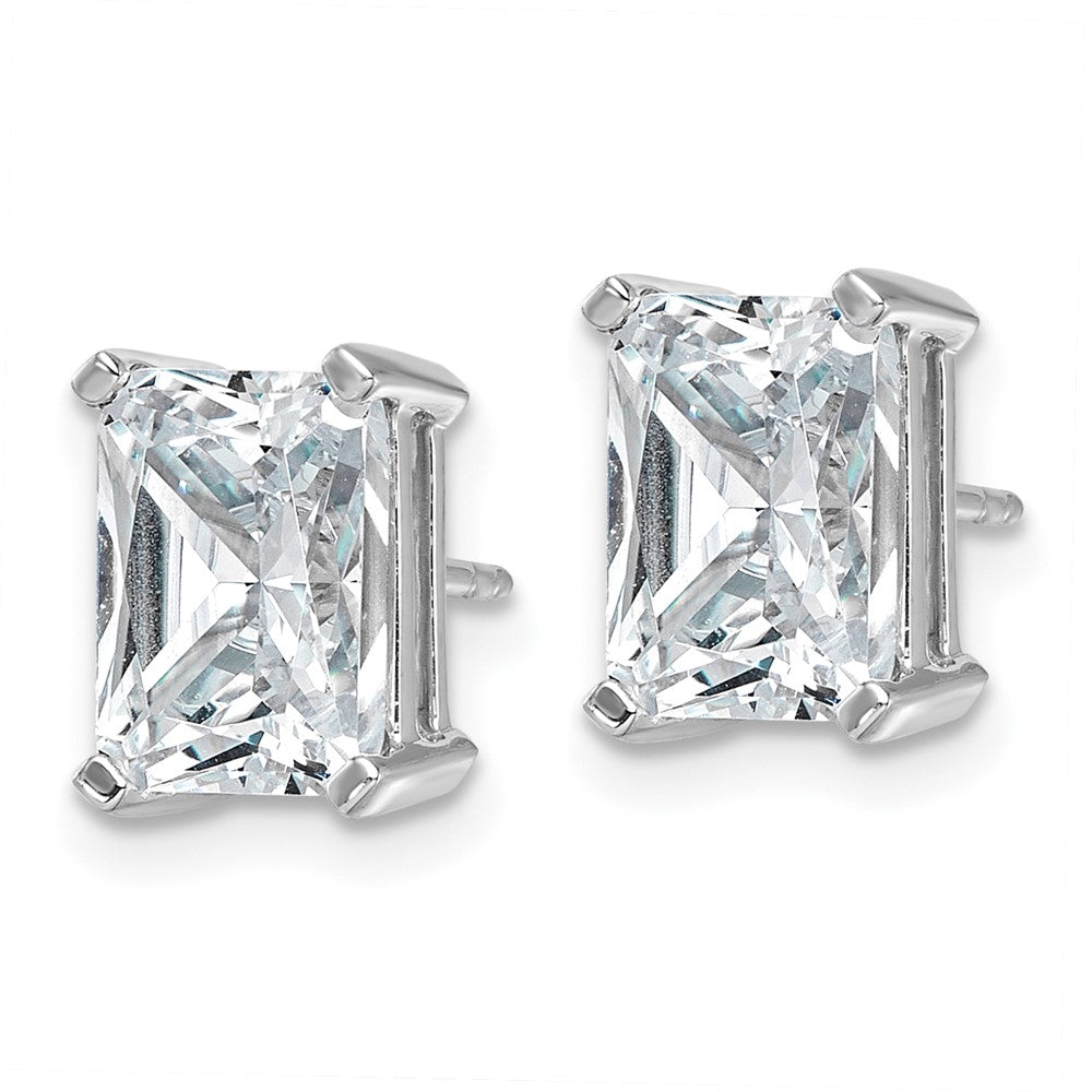 14k White Gold 5 CTW Radiant Cut Lab Grown Diamond Stud Earrings