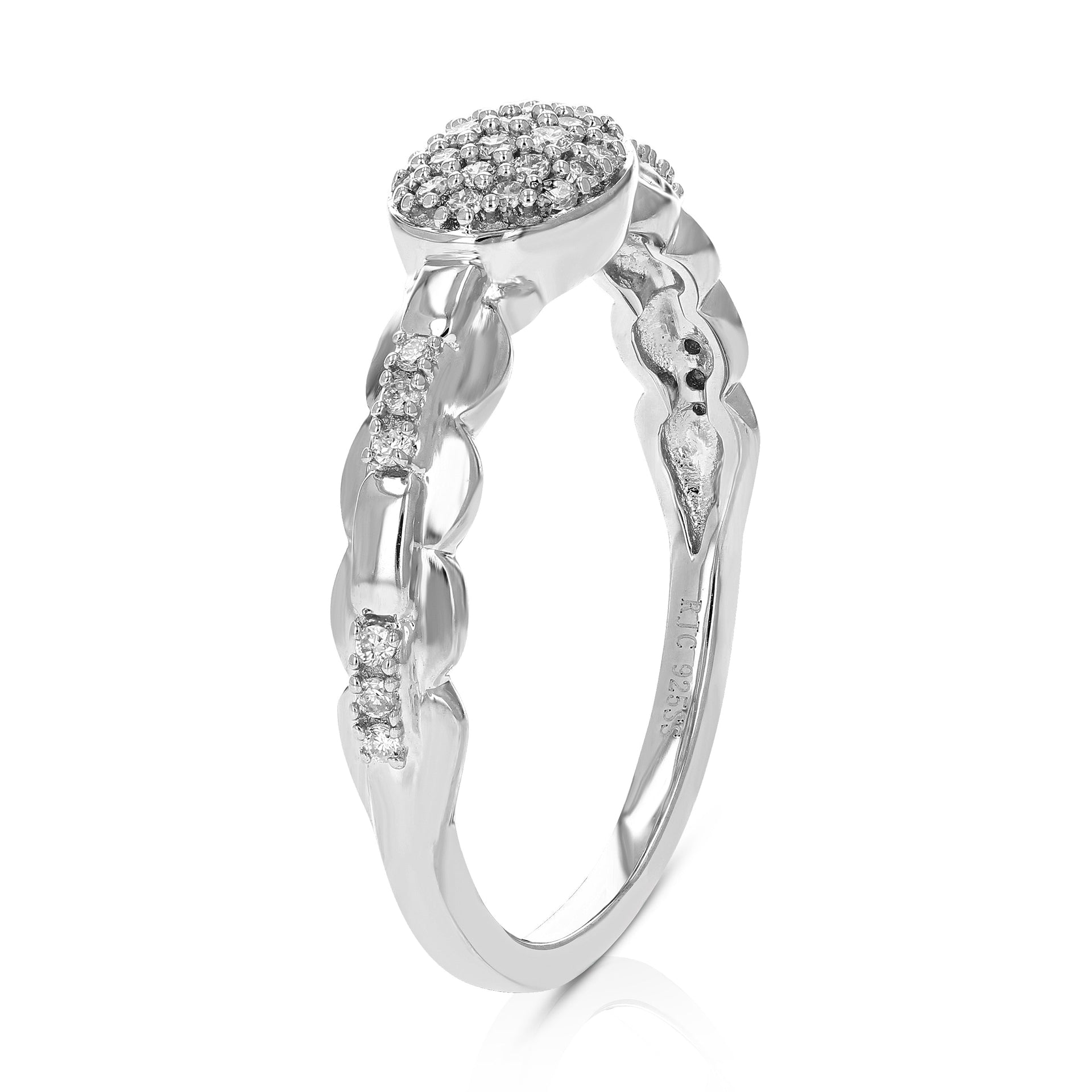 1/6 cttw Round Lab Grown Diamond Engagement Ring For Women .925 Sterling Silver Prong Set
