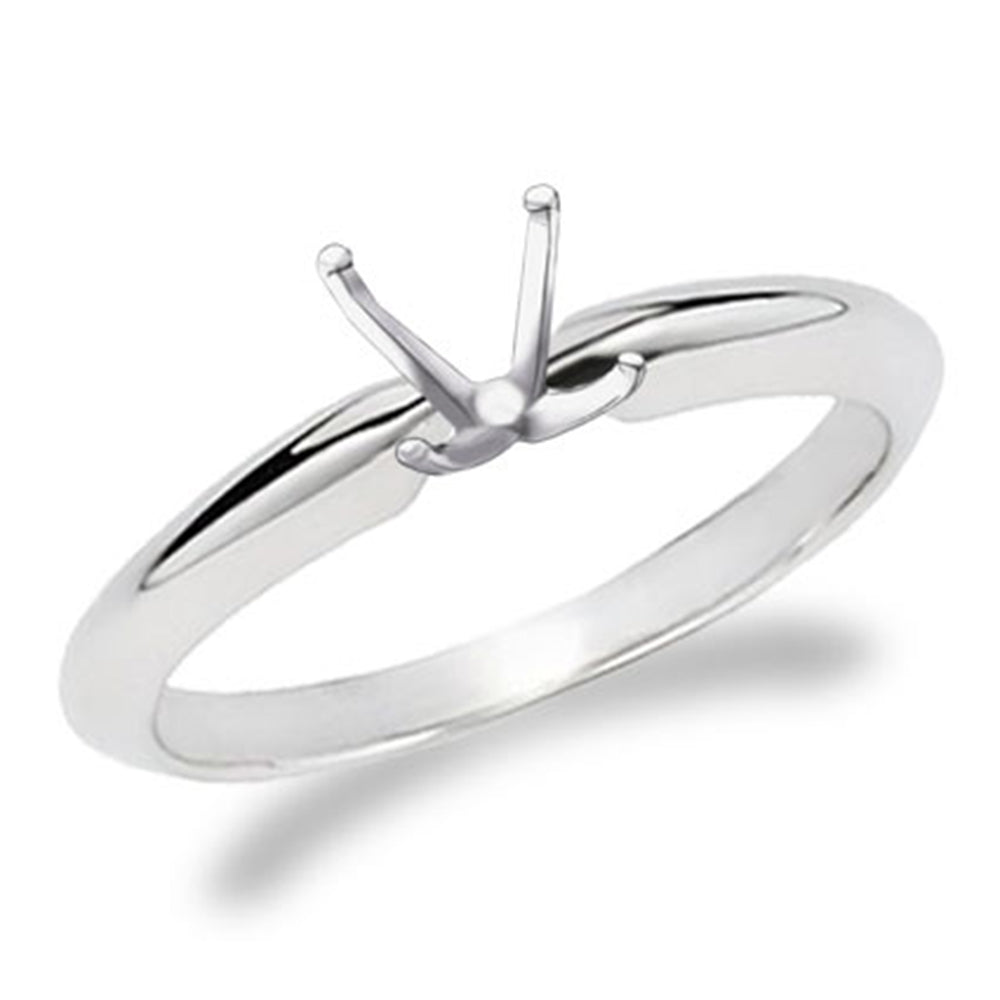4-Prong Solitaire Engagement Ring Setting White Gold 14K