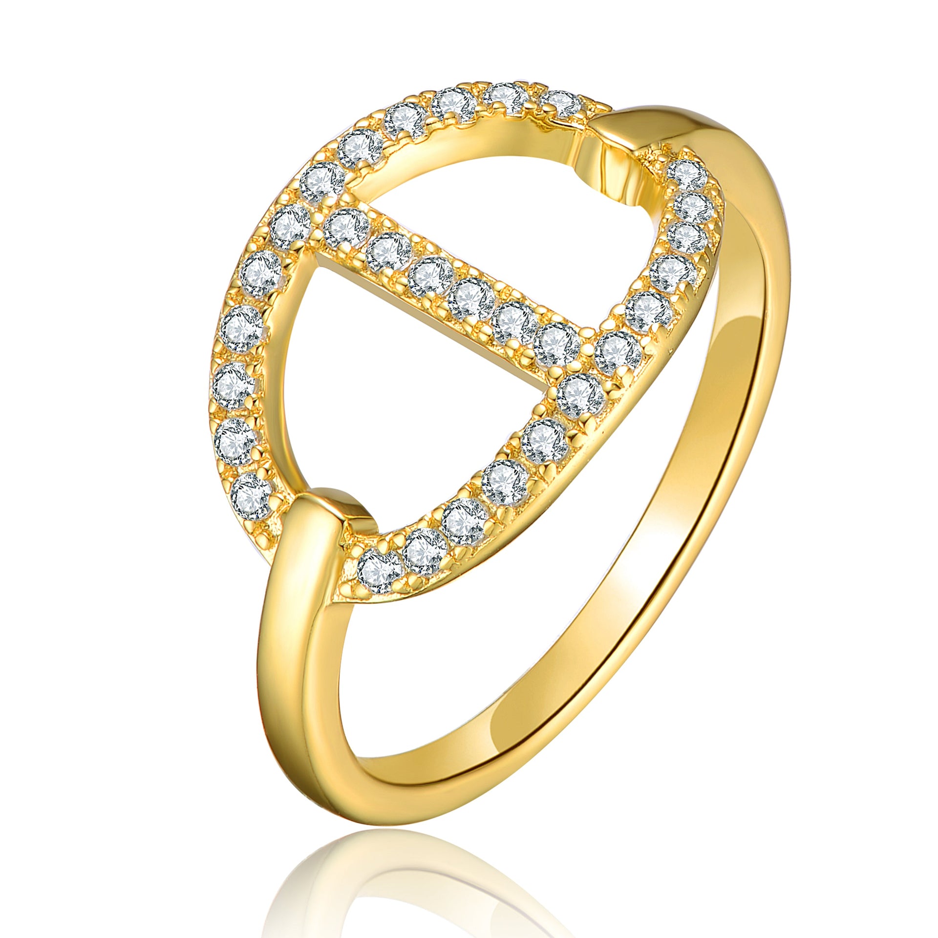 14k Gold Plated Cubic Zirconia ModernRing