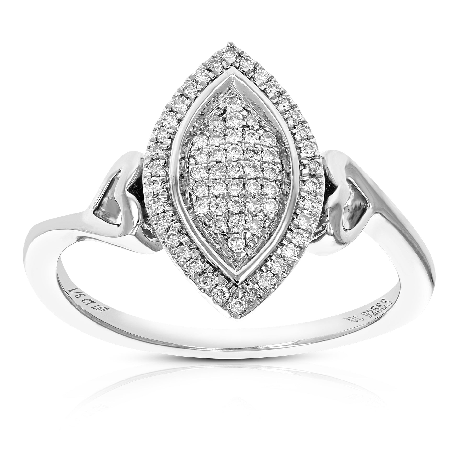 1/5 cttw Round Cut Lab Grown Diamond Engagement Ring For Women .925 Sterling Silver Prong Set