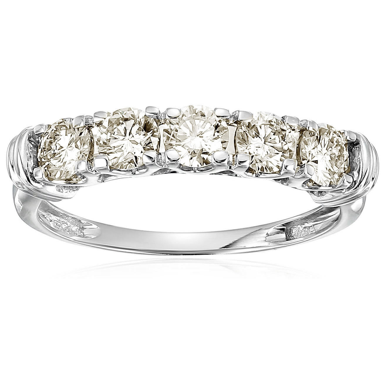 1.50 Cttw 5 Stone Diamond Wedding Engagement Ring 14K Gold Round