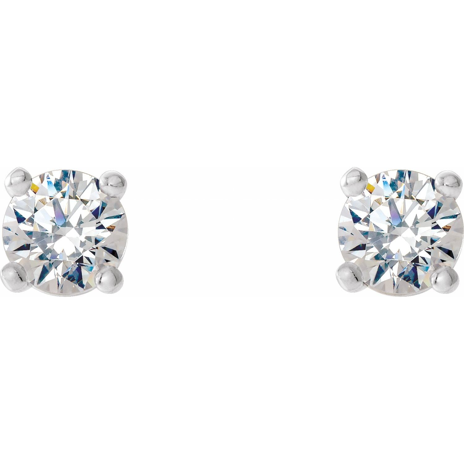 14K Gold 1/3ct Lab-grown Diamond Stud Earrings Clarity VS Color F-G